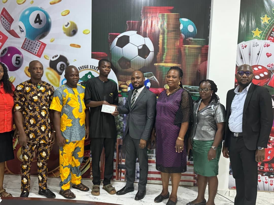 Enugu Gaming Commission Presents Cash Prize to Winner of Logo  Competition